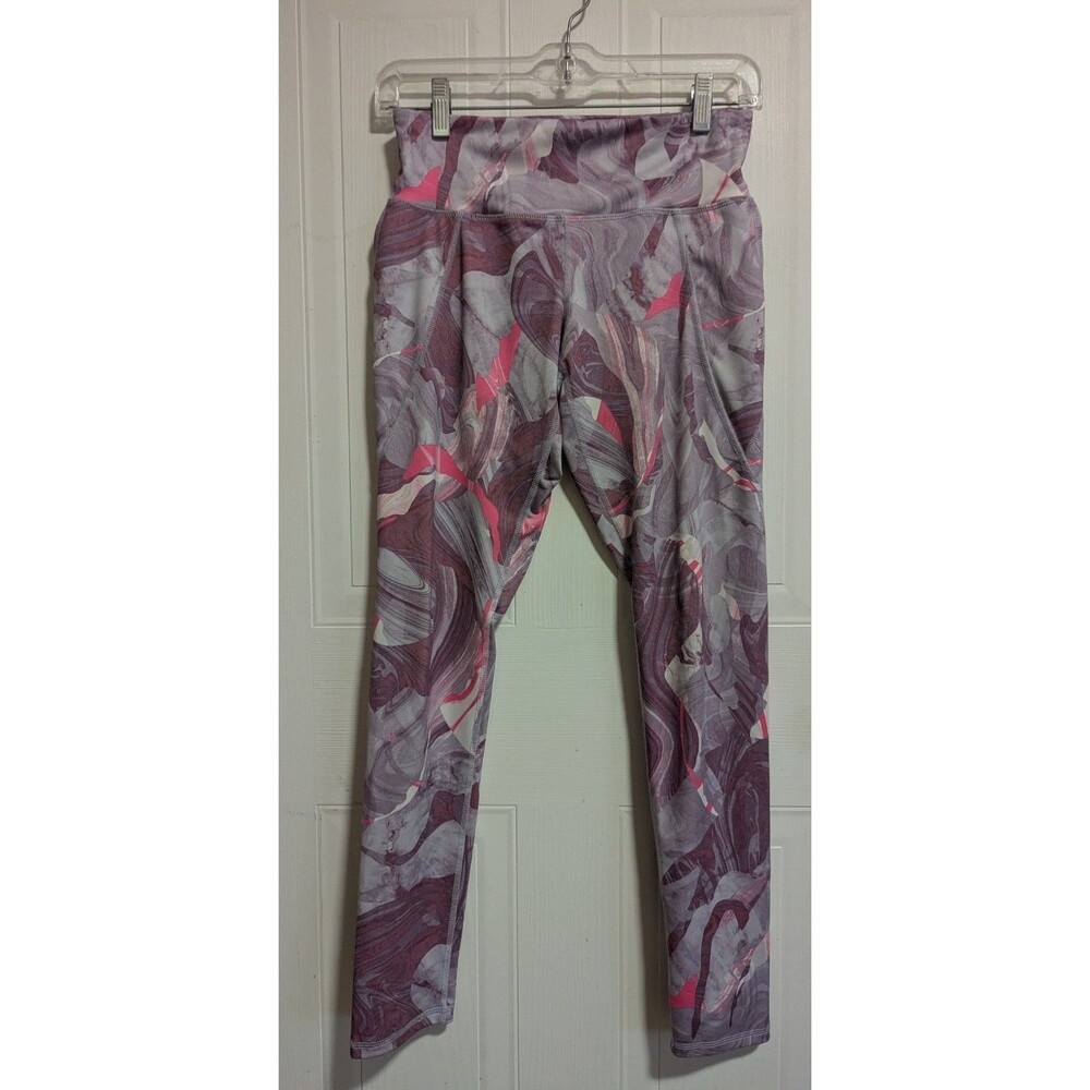 Old Navy Active Girls XL 14-16 Abstract Ankle Leggings Purple Gray Pink Pockets